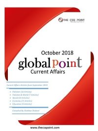 Monthly Global Point Current Affairs October 2018