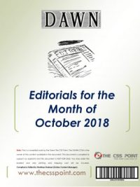 Monthly DAWN Editorials October 2018