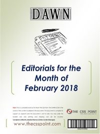Monthly DAWN Editorials February 2018