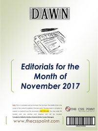 Monthly DAWN Editorials November 2017