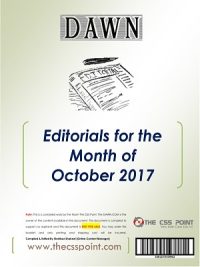 Monthly DAWN Editorials October 2017