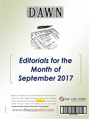 Monthly DAWN Editorials September 2017