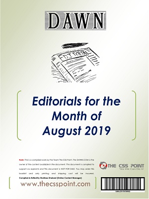 Monthly DAWN Editorials August 2019