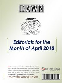 Monthly DAWN Editorials April 2018