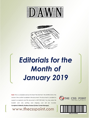 Monthly DAWN Editorials January 2019