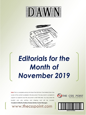 Monthly DAWN Editorials November 2019