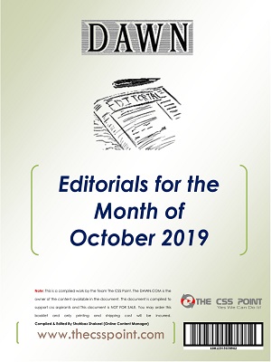 Monthly DAWN Editorials October 2019