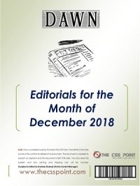 Monthly DAWN Editorials December 2018