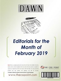 Monthly DAWN Editorials February 2019