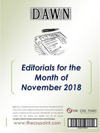 Monthly DAWN Editorials November 2018