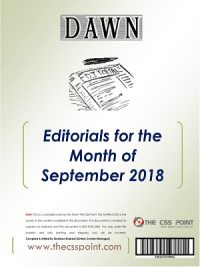 Monthly DAWN Editorials September 2018