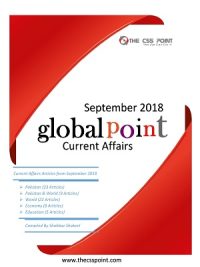 Monthly Global Point Current Affairs September 2018