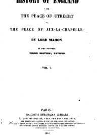 History of England By Lord Mahon