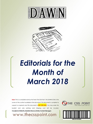 Monthly DAWN Editorials March 2018