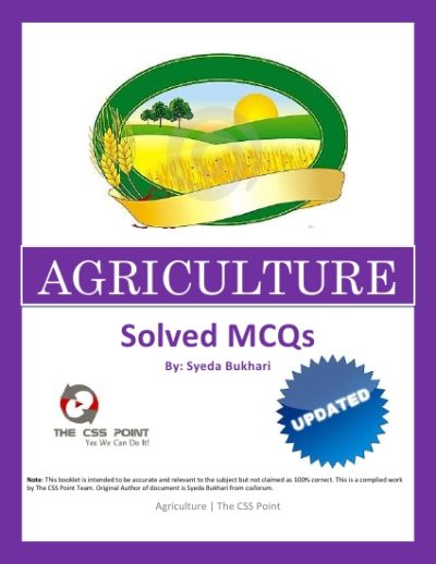 Agriculture Solved MCQs