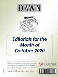 Monthly Dawn Editorials October 2020