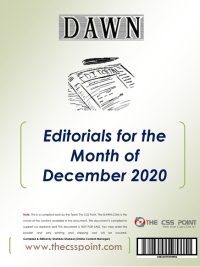 Monthly DAWN Editorials December 2020