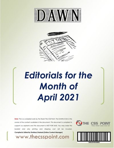 Monthly DAWN Editorials April 2021