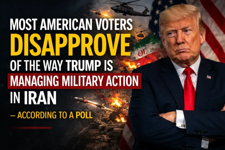 Most American voters disapprove of the way Trump is managing military action in Iran, according to a poll.