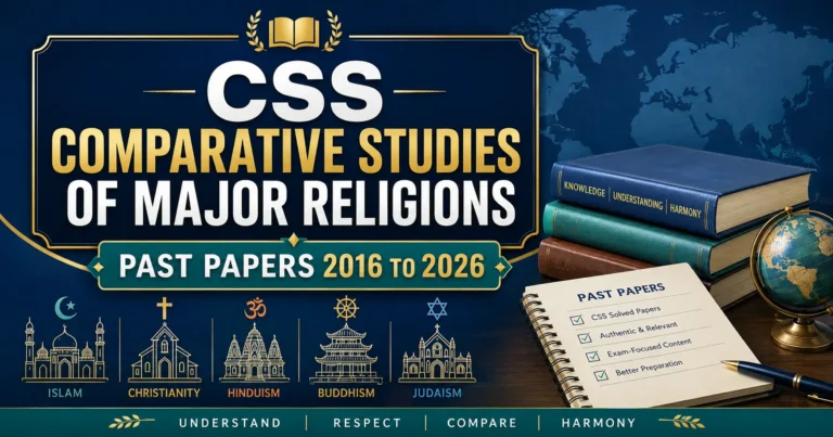 CSS Comparative Studies of Major Religions Past Papers 2016 to 2026