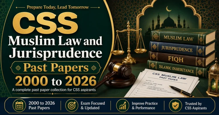 CSS Muslim Law and Jurisprudence Past Papers 2000 to 2026