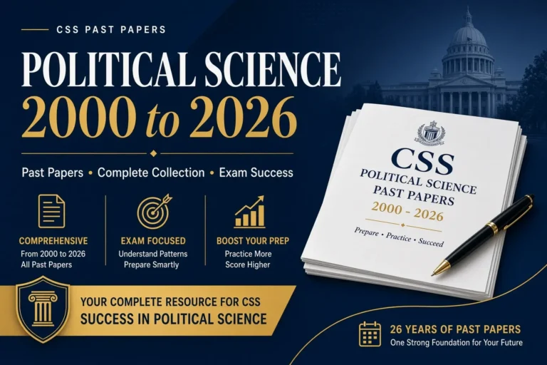 CSS Political Science Past Papers 2000 to 2026