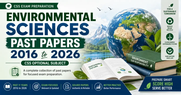 Environmental Sciences Past Papers 2016 to 2026