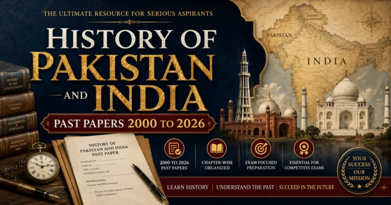 History of Pakistan and India Past Papers 2000 to 2026