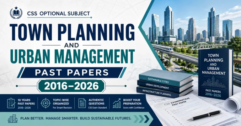 Town Planning & Urban Management 2016 to 2026
