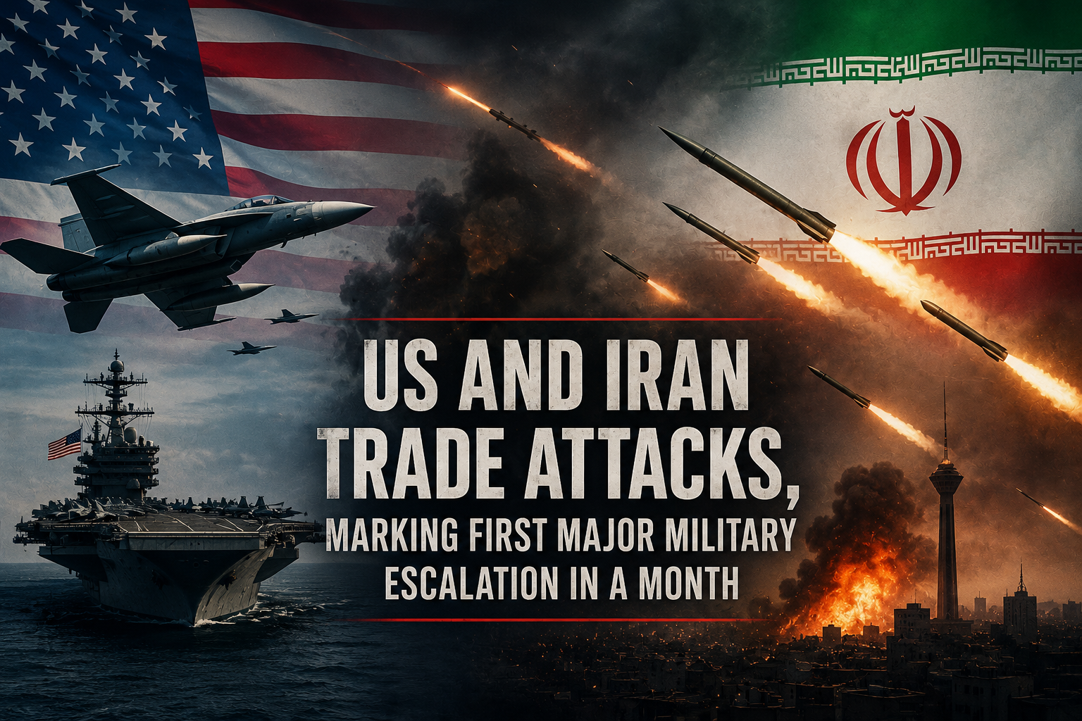 US and Iran trade attacks, marking first major military escalation in a month